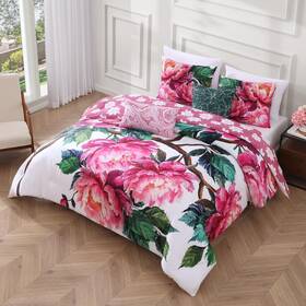 655768 Bebejan Textured Floral 5 Piece Reversible Comforter Set In King