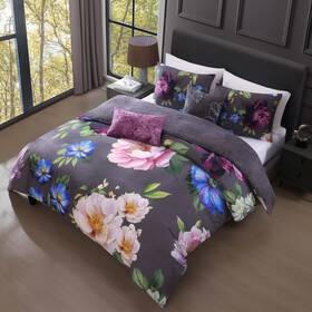 Bebejan 810066555549 Elegant Blossoms 5 Piece Reversible Comforter Set King