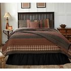 Beckham Vhc Brands Strip Patchwork Quilt Shams 3pc Bedding Set Queen Rust Black Gold 840528102196