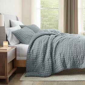 1005109030 Becky Cameron Seersucker Textured Comforter Set All-season Down Alternative Ultra Soft