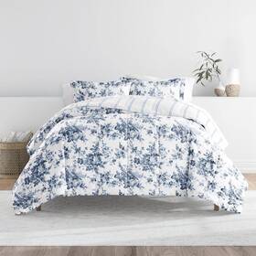 Becky Cameron 196901101110 Comforter Set Full Queen 3 Pcs Reversible Floral Microfiber Soft Hypoallergenic