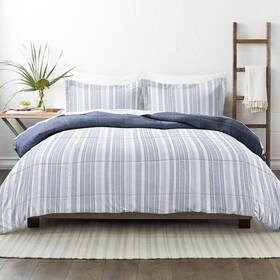 Becky Cameron 840033383066 Alternative Navy Farmhouse Dreams Reversible Queen Comforter Set