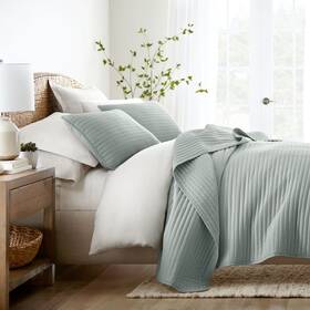 88167426 Becky Cameron Stripes Floral And Diamonds Quilted Coverlet Set With Shams -