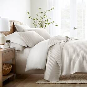 88167429 Becky Cameron Stripes Floral And Diamonds Quilted Coverlet Set With Shams -