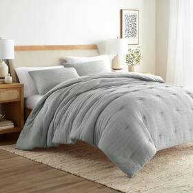 90848129 Becky Cameron Waffle Textured Comforter Set All Season Down-alternative Ultra Soft Bedding