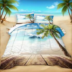Cm-ygst1-k Bedbay Coastal Beachy Comforter Set King Beach Themed Bedding Tropical