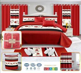 00198168154014 #bedding Sherloo Hd 24- Piece King Set Curtains With Bathroom Extra Launch