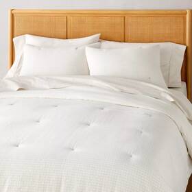 #bedding 197543415108 3pc Trellis Pattern Comforter Set Cream - Hearth And Hand With Magnolia