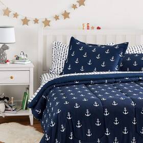 #bedding 844178079341 Kids Easy Care Microfiber Bed-in-a-bag 7-piece Set Full/queen White