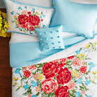 Pwf211501772240 Bedding Comforter Sets Full Queen Size Sweet Rose Design Light Blue 4-piece