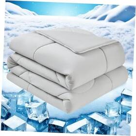 Beddinghouse 711271169685 Cooling Comforter Full/90 Inch X90 Double Sided Blanket Queen Light Gray