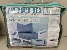 Beddys 706970728639 Zipper Bedding For Toddler Bed Minky Blanket Sham Modern Gray
