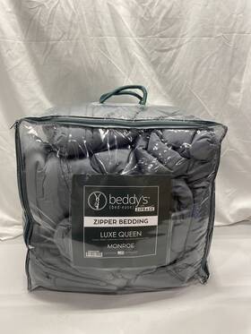 Beddys 840280815259 Monroe Luxe Zipper Bedding 5-piece Set Queen Gray
