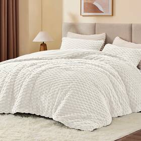 B0c8t9jrjj Bedelite Fluffy Twin Comforter Set Cream White Fleece Warm Bedding 2 Pieces