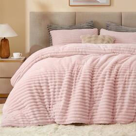 Beusb2d1p1qu Bedelite Fleece Queen Comforter Set -super Soft And Warm Fluffy Pink Bedding Luxury Fuz