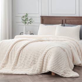 Beusb2d1w1ki Bedelite Fleece King Comforter Set White