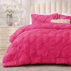 Beusb2g1p7qu Bedelite 3 Piece Boho Pintuck Comforter Set Queen Lightweight Soft Warm Bed