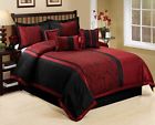 Bednlinens 7 Piece Burgundy Black Tree Branches Bed In A Bag Comforter Sets Queen Laticia 682500554247