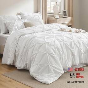 Bedshe 841745145331 Bedsure Size Comforter Set White - Bed In A Bag Bedding 7 King 03