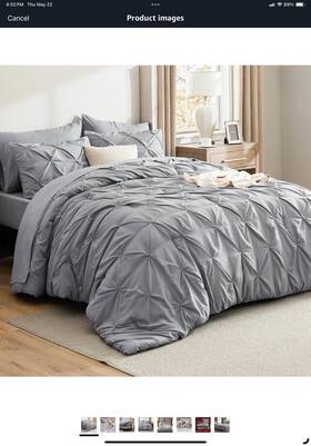 Bedshe 841745168446 Comforter Set Grey - Bed In A Bag Size 7 Pieces California King 01