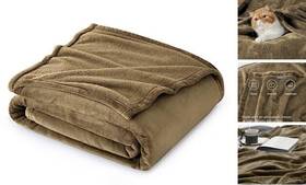 Ba701c1ae4th Bedshe Fleece Blanket Throw Size Taupe Lightweight Super Soft 50 Inch X 60 Camel