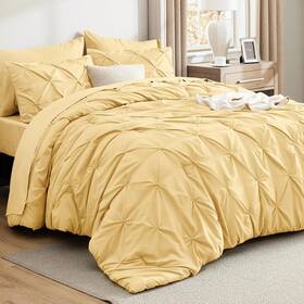 10pc-cmf Bedsure California King Comforter Set Yellow - Bed In A Bag