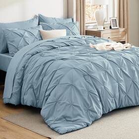 Bedsure 841745145218 King Size Comforter Set Light Blue - Bed In A 18