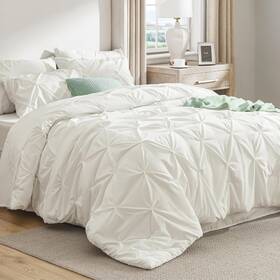 Bedsure 841745168422 California King Comforter Set - Ivory 7 Pieces New See Box