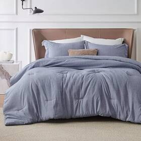 Bedsure 841745170128 King Size Comforter Set - Blue Soft Bedding For A