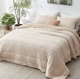 Bedsure 841745171743 King Comforter Beige 102 Inch X 90 Reversible Very Soft Breathable
