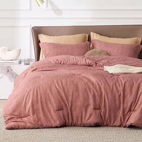 Bedsure 841745176564 King Size Comforter Set - Pink Clay Soft Bedding For All Seasons Dyed