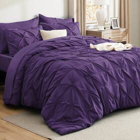B0bc1b78rt Bedsure Full Comforter Set Purple - 7 Piece Bedding All-season Gentlesoft