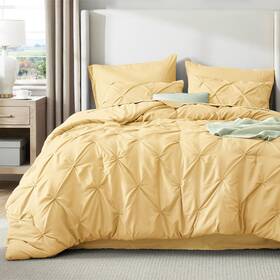 B0bskw2s1x Bedsure California King Comforter Set Yellow - 7 Piece Pinch Pleat Bed In A Bag