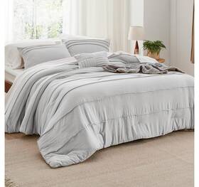 B0c27l621g Bedsure Dark Grey King Size Comforter Set - 4 Pieces Pinch Pleat Bed Down A