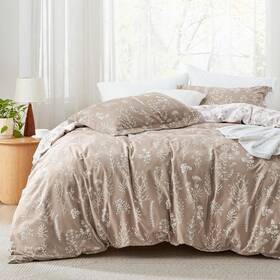 B0c3vtgr59 Bedsure Twin/twin Xl Comforter Set Dorm Bedding - Light Taupe Floral