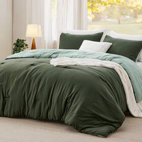 B0cglmxdmg Bedsure King Comforter Set 3 Pieces Green Reversible All Seasons Bedding Soft