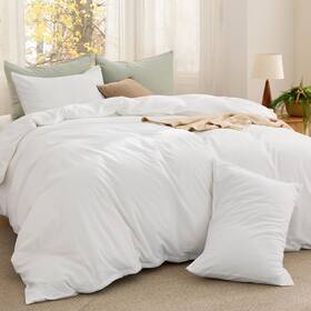B0cqy9j3m2 Bedsure Comforter Set Queen Size - Cotton Fabric With Microfiber Inner Fill Whi