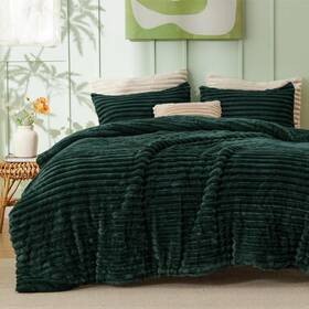 B0d5hvpbg5 Bedsure Queen Emerald Faux Fur Comforter Set - Ultra Soft Warm 3-piece Plush B