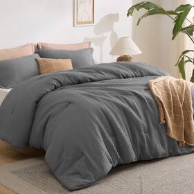 B0dchvrgdr Bedsure Waffle Comforter Set Queen Soft And Breathable Dark Grey Bedding