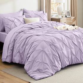 M0500 Bedsure Full Comforter Set Light Purple - Bed In A Bag Size 7 Pieces Gentl