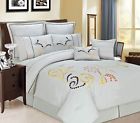 K2950c Beige Ridge Bedroom Luxury 8pc Comforter Queen Bed---bag Copper