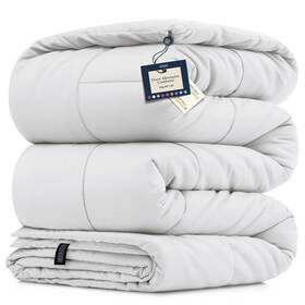 Belador 810101491221 King White Down Alternative Comforter All-season Lightweight Box Quilted