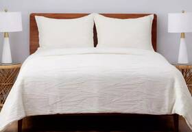 1756445 Berkshire Life Pleated Wave Comforter Set - 3-piece Collection King Ivory