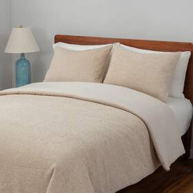 1835624 Berkshire Herringbone Chenille 3-piece Comforter Set - Tan