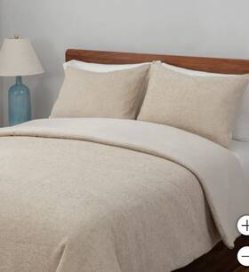 Berkshire 198062080365 3 Pc - Herringbone Chenille Comforter Set King Tan