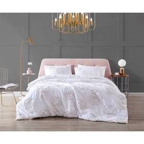 80795955 Betseyville Full/queen Rambling Rose Duvet Cover Set Snow White -
