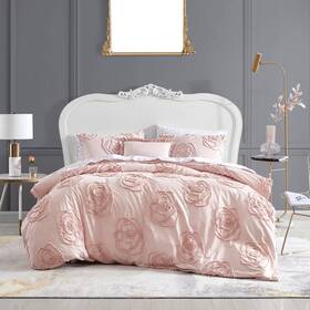 84240591 Betseyville 3pc Twin Rambling Rose Duvet Cover Bonus Set Pink -