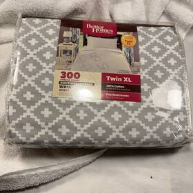Better Homes And Gardens 881813224988 Sheet Set Twin Three 3 Pieces Gray White
