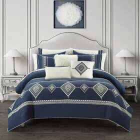 Better Homes & Gardens 980110537262 Summit 12-piece Navybed In A Bag Comforter Set Withsheets And
