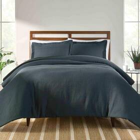 Bh3310013003202 Better Homes & Gardens And 3-piece Grey Waffle Stripe Comforter Set